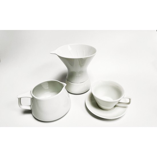 泰摩 復古純白 陶瓷 1-2人份 咖啡沖泡 5 件組合 Timemore Antique Pure White Ceremic 1-2 cup Coffee Dripper Set (5 pcs. set)