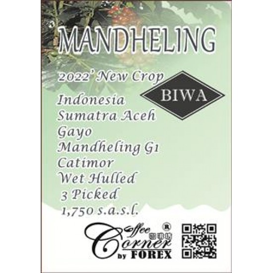 印尼 - 迦佑曼特寧18目 【濕剝處理法】【三次手選】 Indonesia BIWA Gayo Mandheling SC18