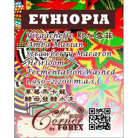 埃塞俄比亞 耶加雪菲 草莓馬卡龍 酵母發酵水洗處理 Ethiopia Yirgacheffe Amba Marian Strawberry Macaron Fermentation Washed