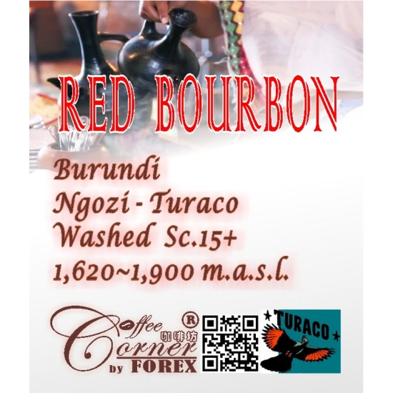 布隆迪 恩戈齊省  圖拉科 水洗紅波旁 FW SC15+  Burundi Ngozi Turaco Red Bourbon Washed   