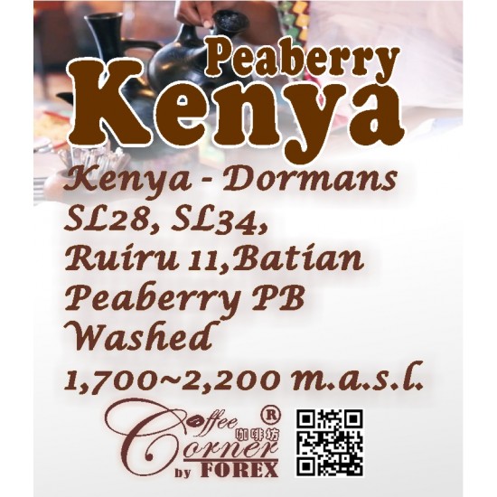 肯亞 - 多門 - 圓豆PB 水洗處理  Kenya Dormans Peaberry Washed 